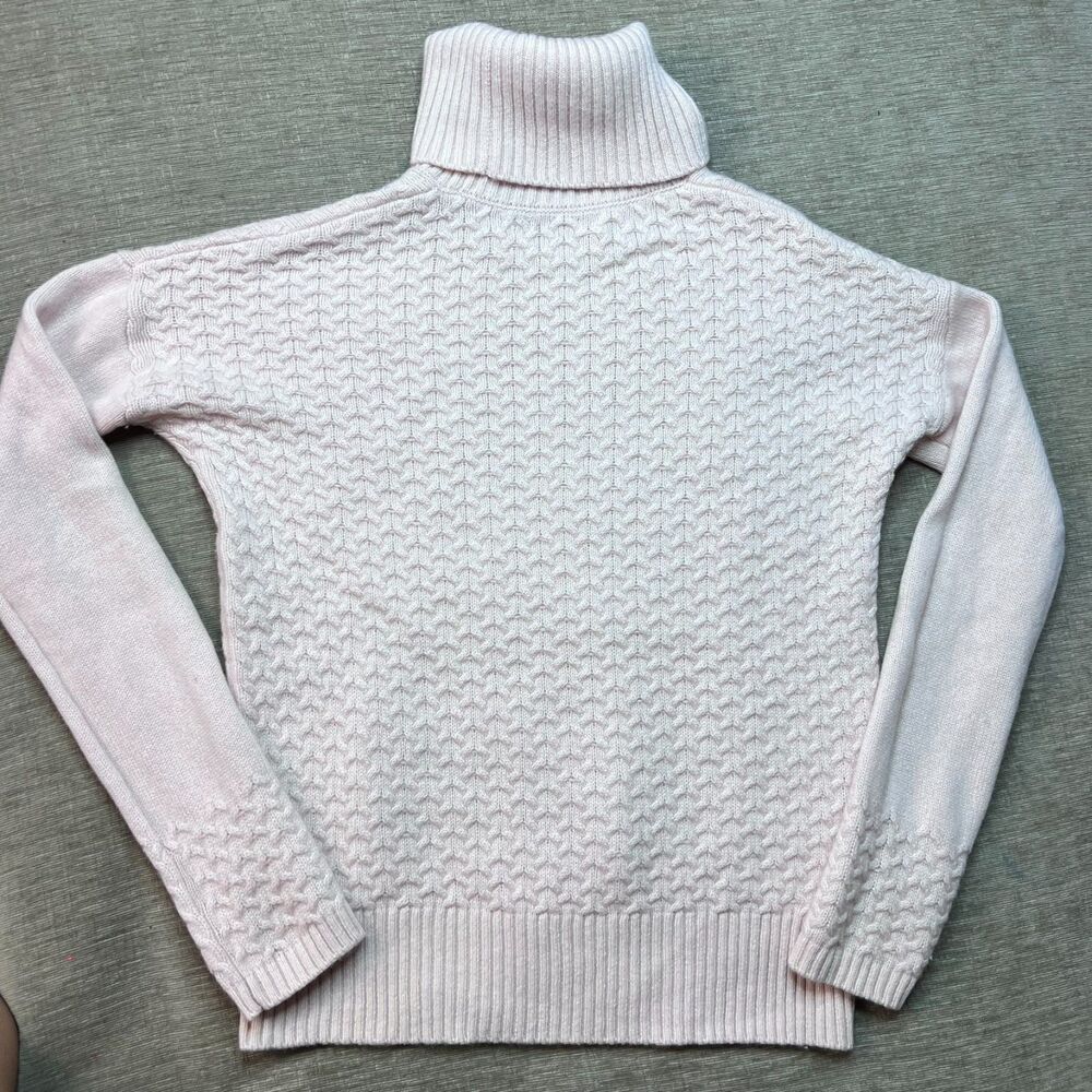 Ellen Tracy 100% Cashmere Pink Textured Turtleneck Sweater Size XS